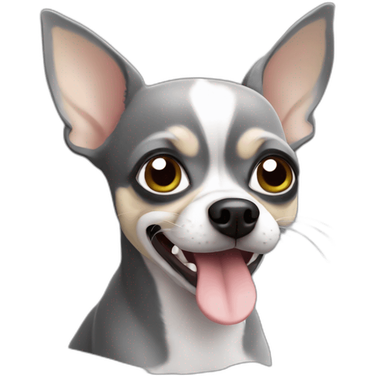 Gray Chihuahua hungry emoji