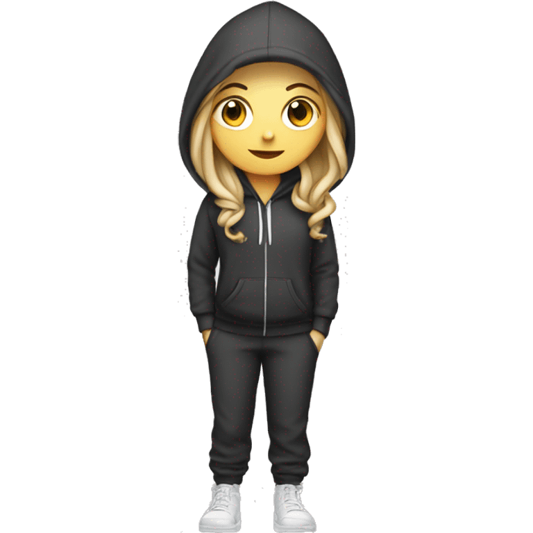 White Girl in a hoodie and pants emoji