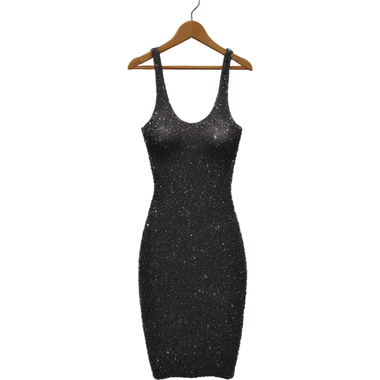 sparkly long bodycon dress on hanger emoji