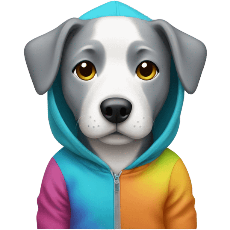 Dog wearing hoodie emoji