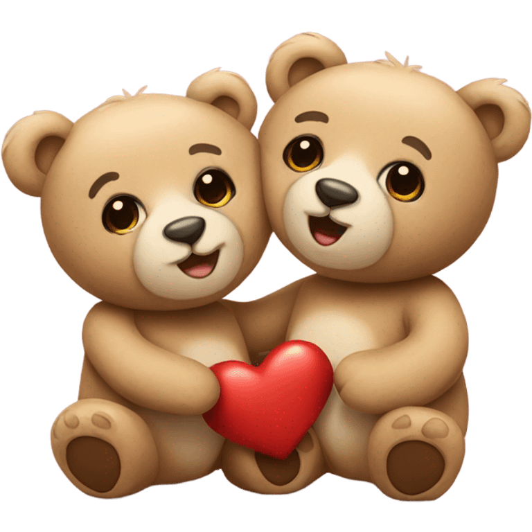 two teddy bears in love emoji