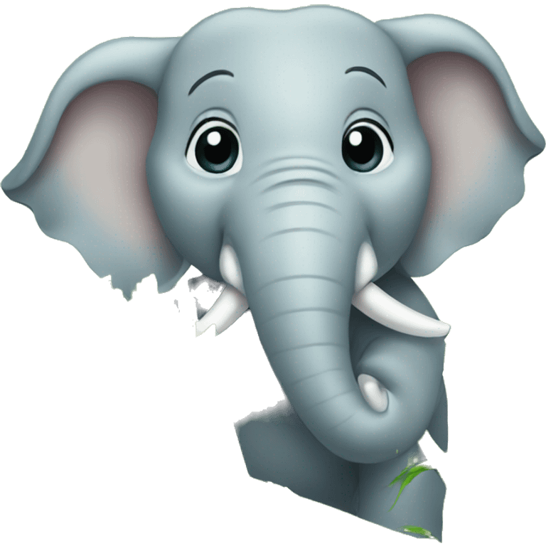 Elephant eating sugarcane emoji