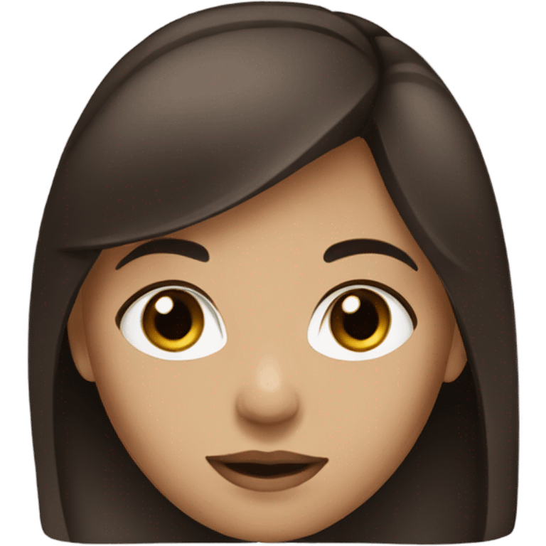 girl with brunette and black eyes  emoji