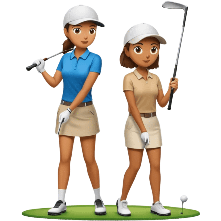 Golf people , female center, male side emoji