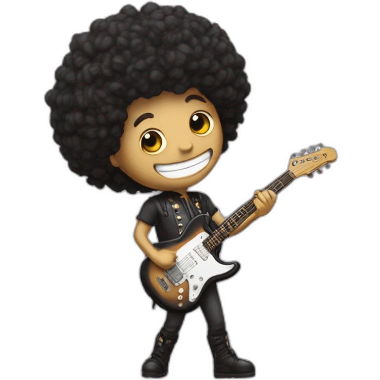 Soolking brook; mi human-skeletal character ; affro cut; guitar; crown emoji