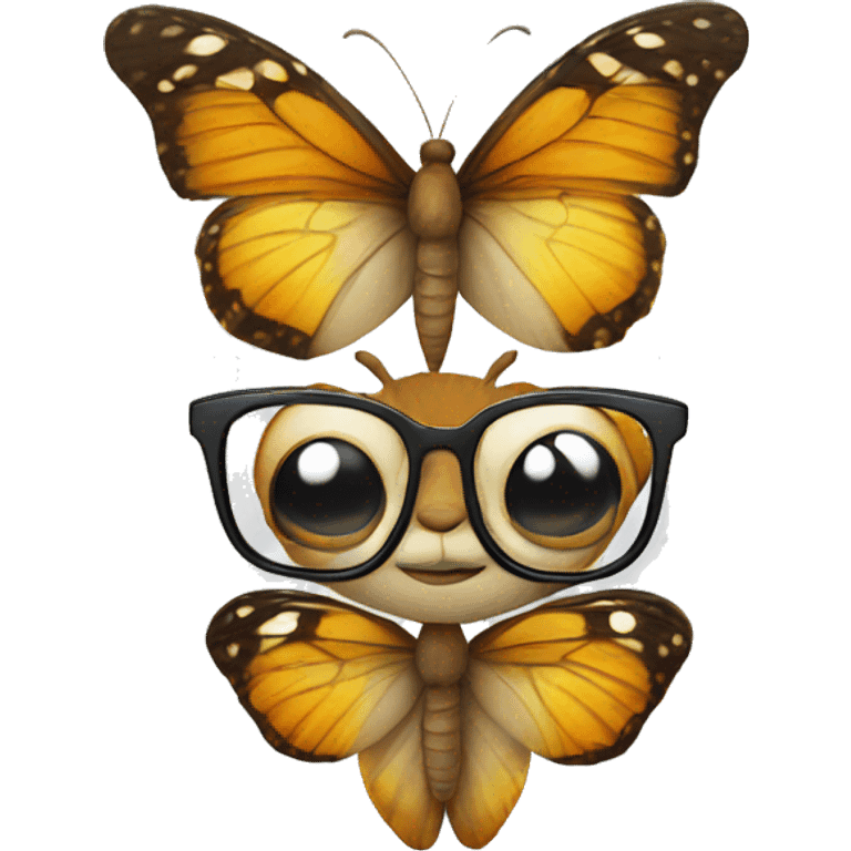 butterfly wearing glasses emoji