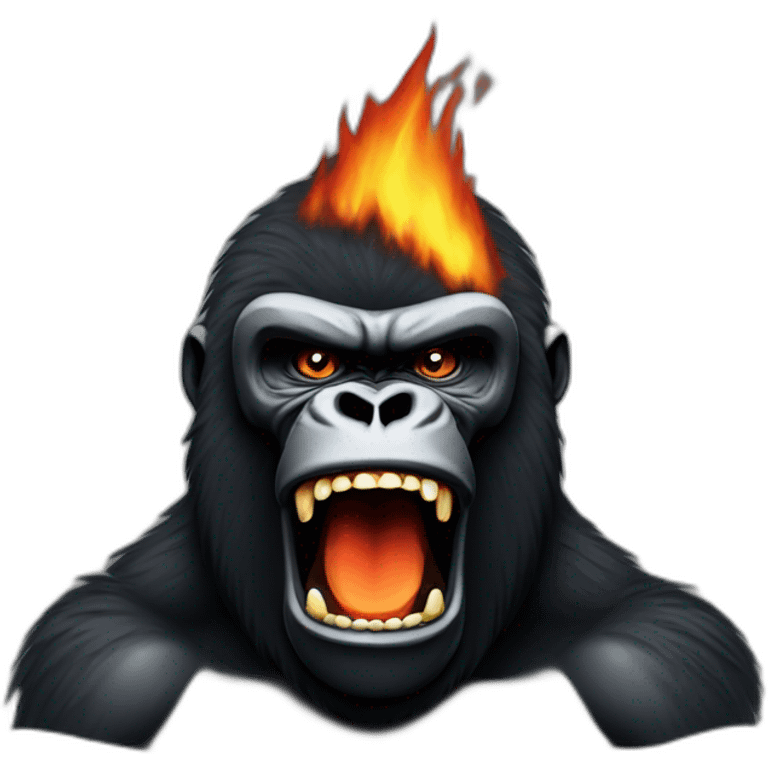 gorilla angry fire out of mouth emoji