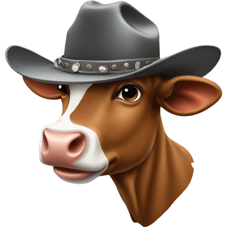 Cow with cowgirl hat emoji