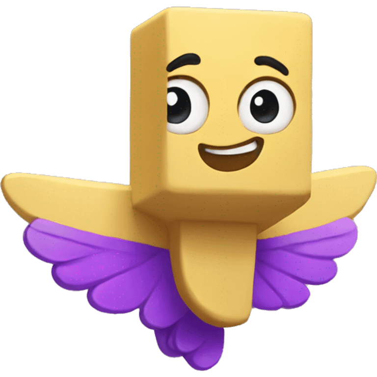 Yellow brick with purple wings emoji