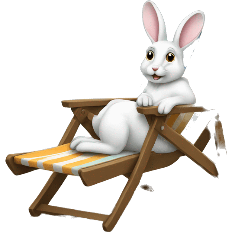 rabbit sitting deckchair emoji