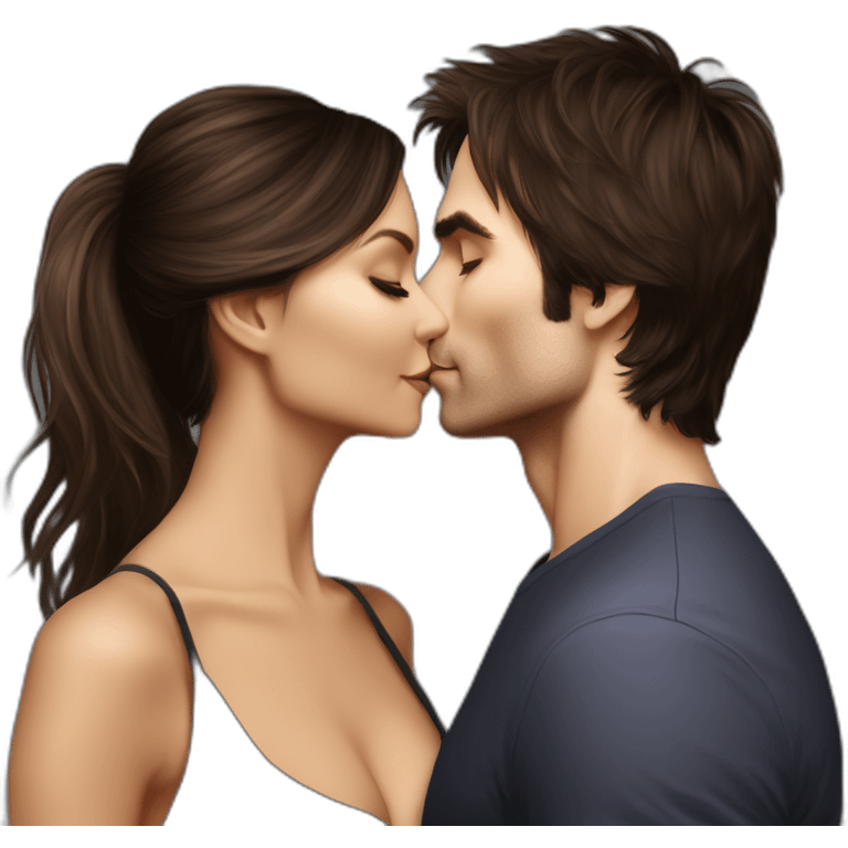 Ian Somerhalder kissing Nina Dobrev emoji