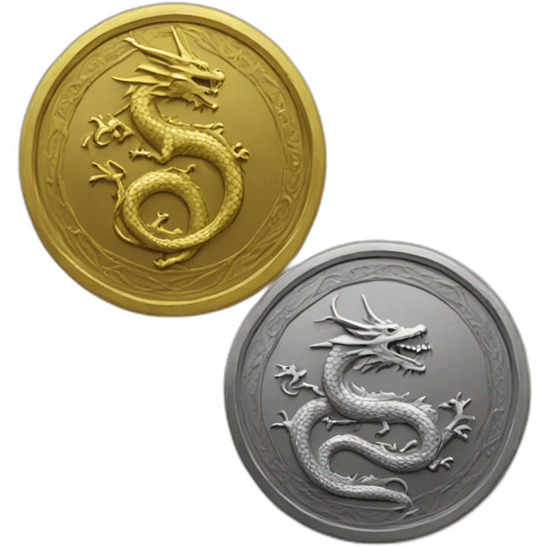 a coin with a dragon emoji