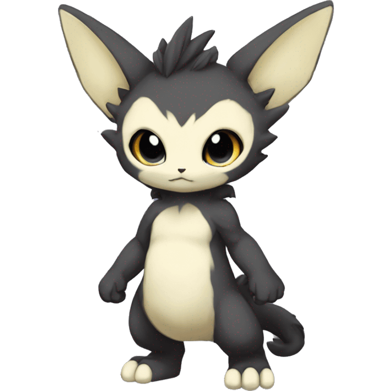 a anthro chibi-style dark-type Fakémon-hybrid full body emoji