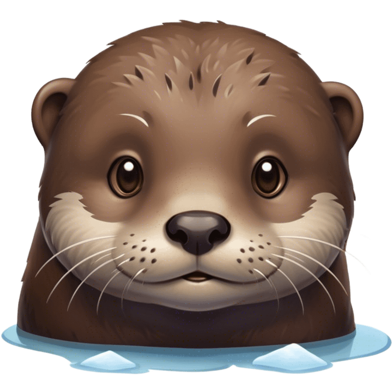 Sad otter, freezing, ice emoji