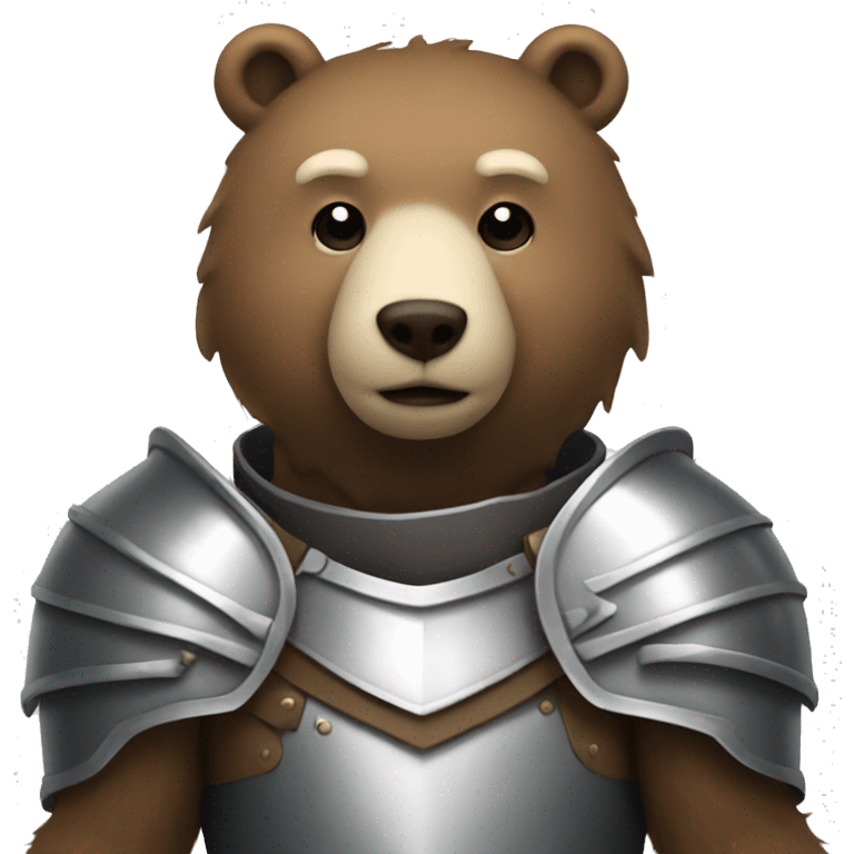 bear with silver knight armor  emoji