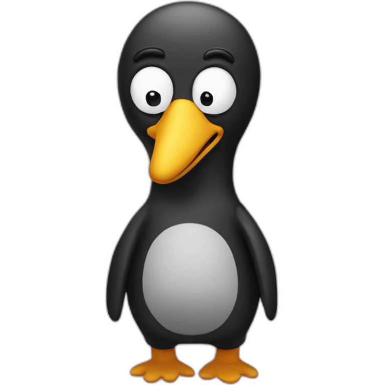 pingu as a simpsons character mixed with idk emoji emoji