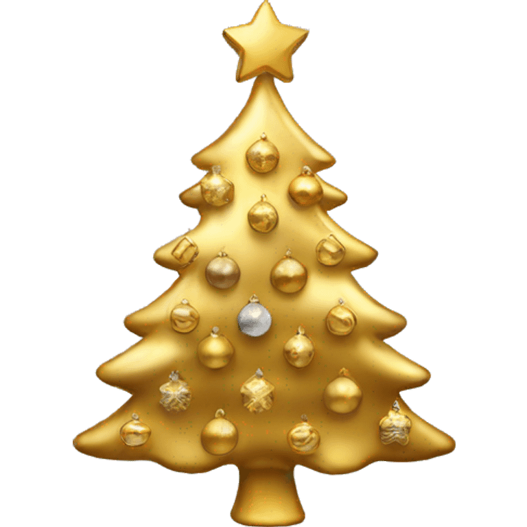 gold christmas tree with ornaments  emoji