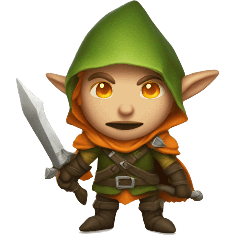 
Fierce elf ranger wearing pumpkin emoji