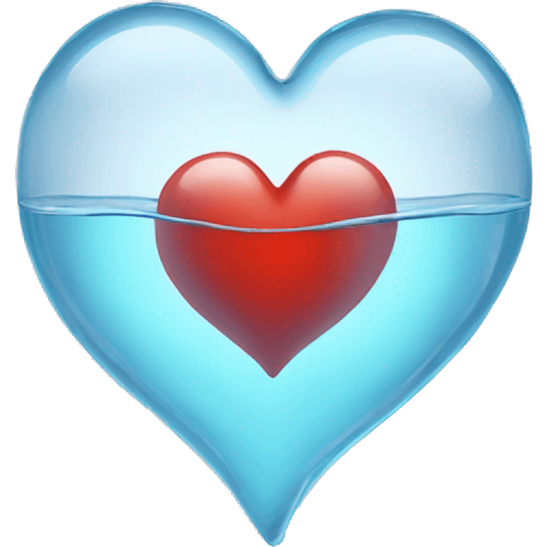 Glass heart with water inside emoji