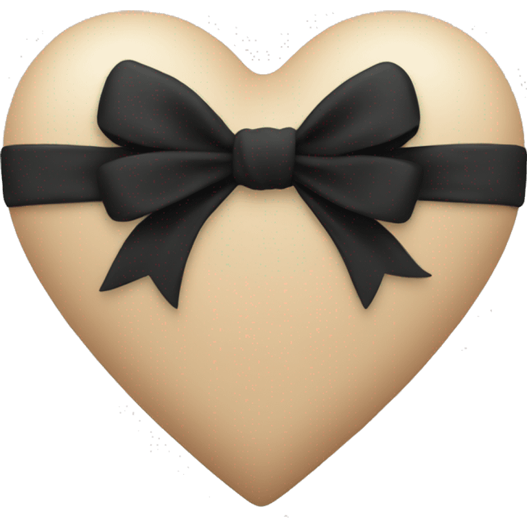 beige heart with black bow emoji