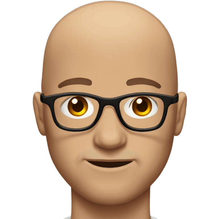 Muscle bald guy glasses with brown eyes  emoji