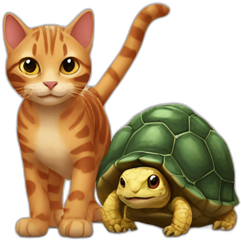 Cat and tortois emoji