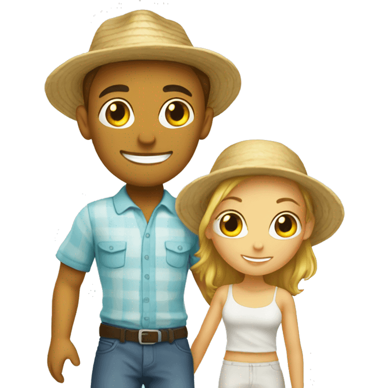 vacation Boy and the Girl white  emoji