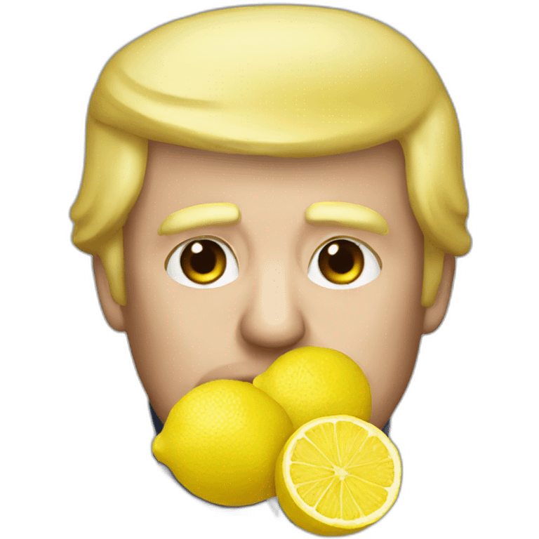 Trump eat lemon emoji