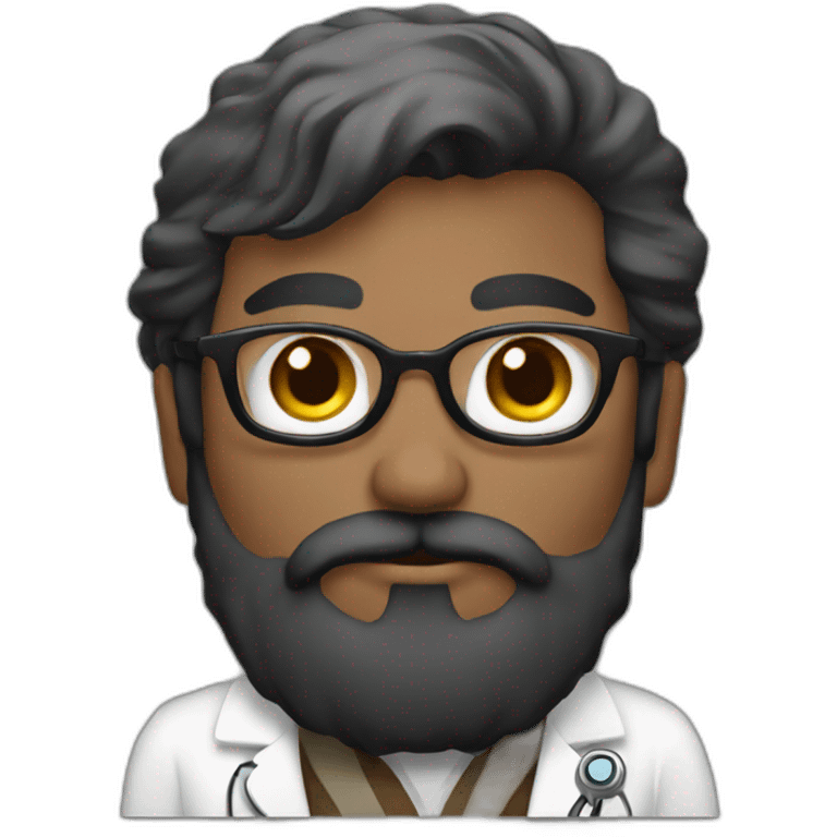 Man-black-beard-doctor-with-owl emoji