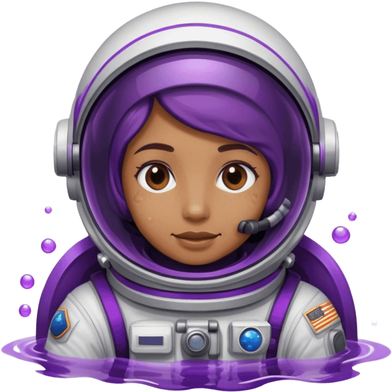 Astronaut in purple water emoji