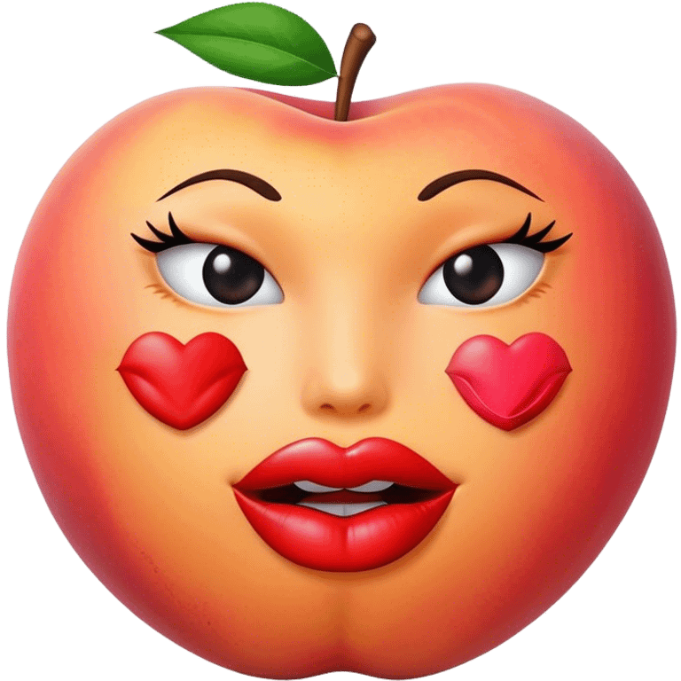 peach with lipstick kisses on it emoji