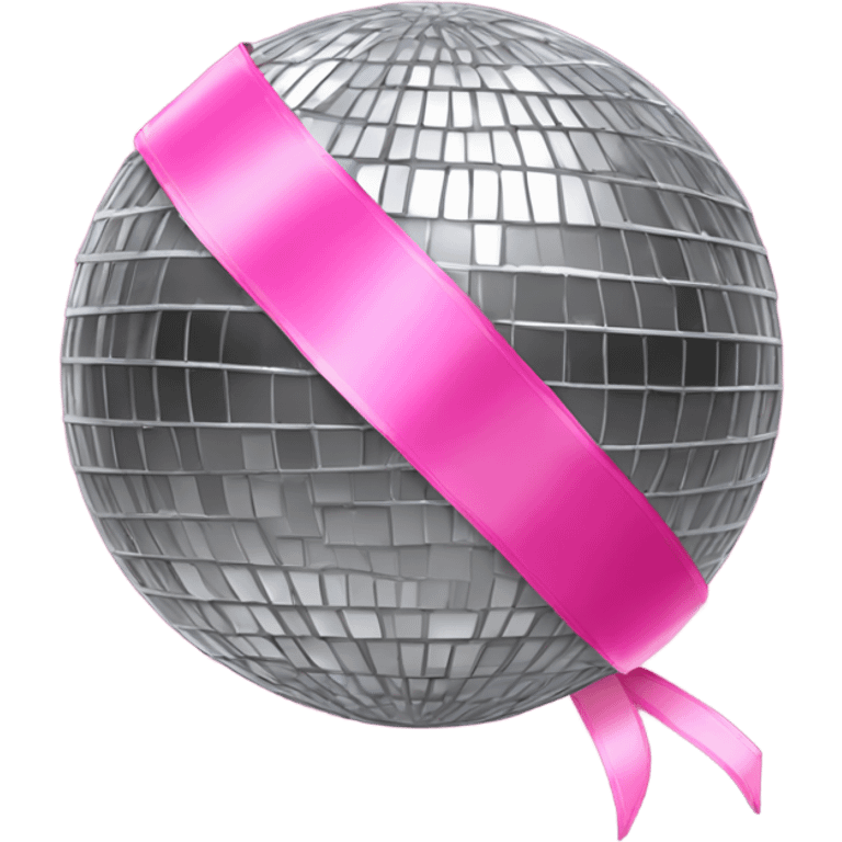 Disco ball and pink ribbon emoji