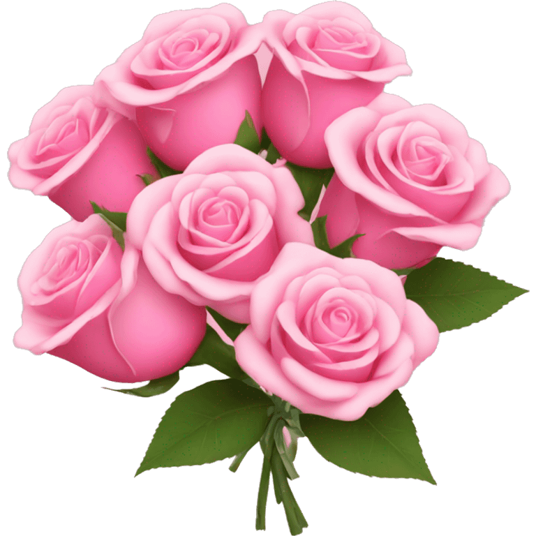 coquette bouquet of pink roses emoji