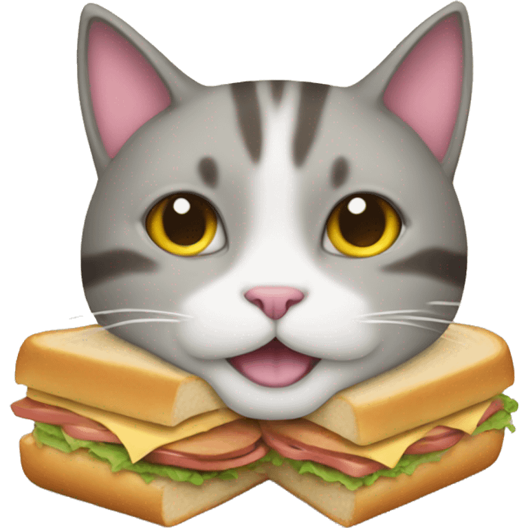 Cat with a sandwich  emoji