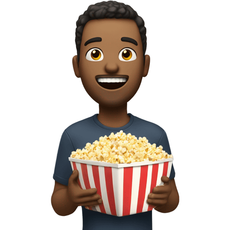 Man eating popcorn emoji