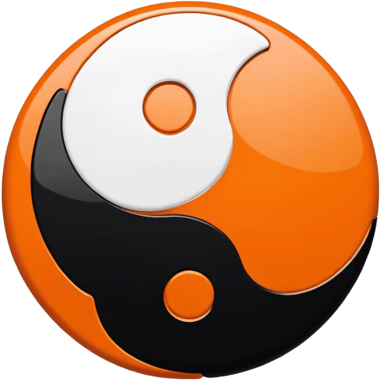 Orange and black ying yang emoji