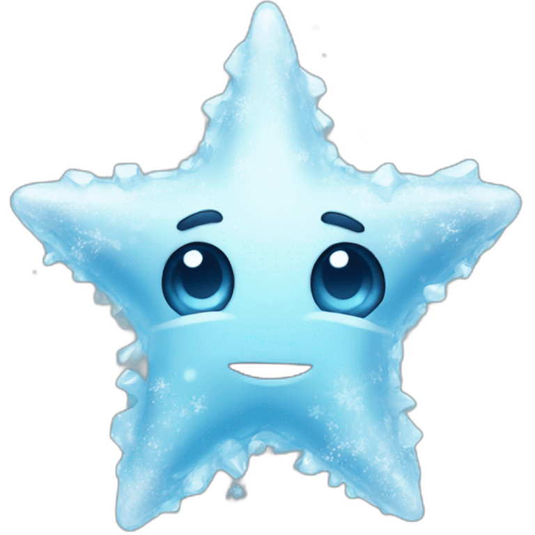 ice frozen star with snow emoji