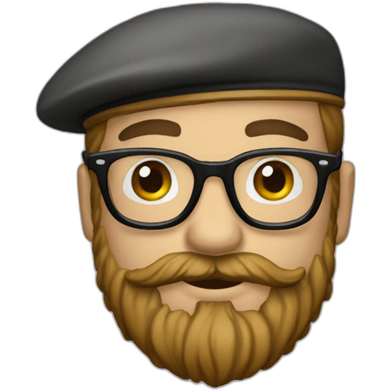 beard - beret - glasses emoji