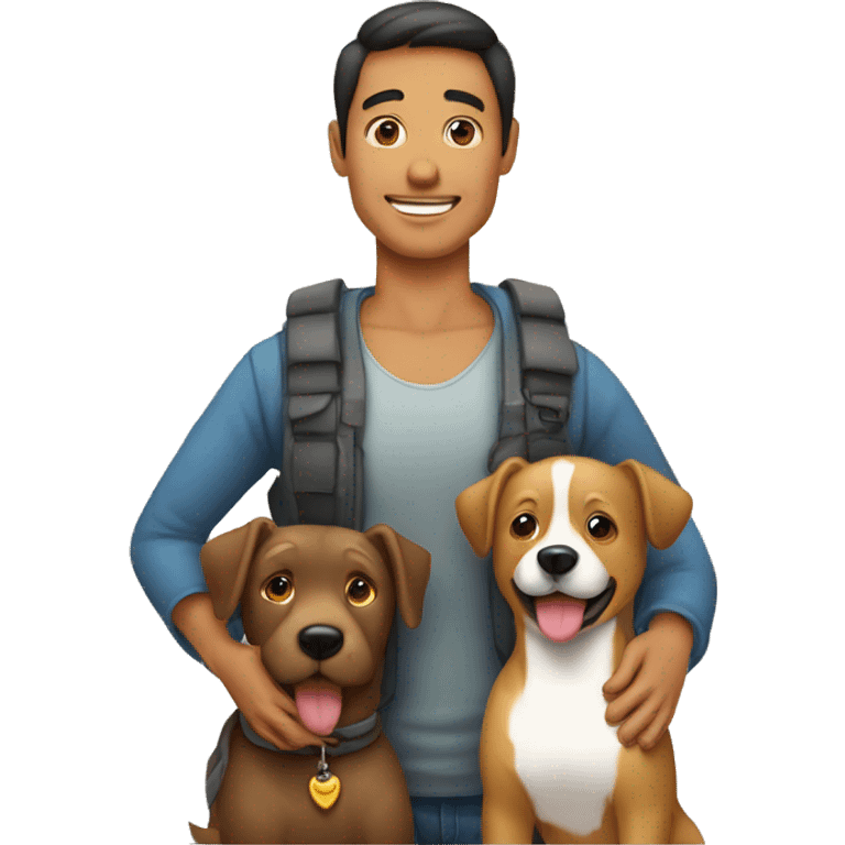 Familia mamá papá Niño de 4 años y perro emoji