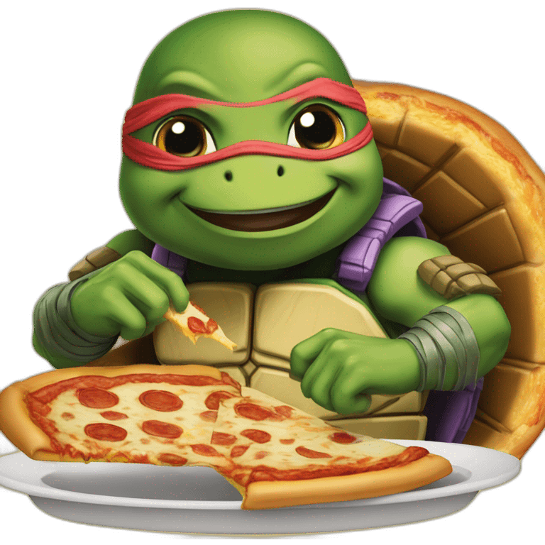 ninja turtle eating pizza emoji