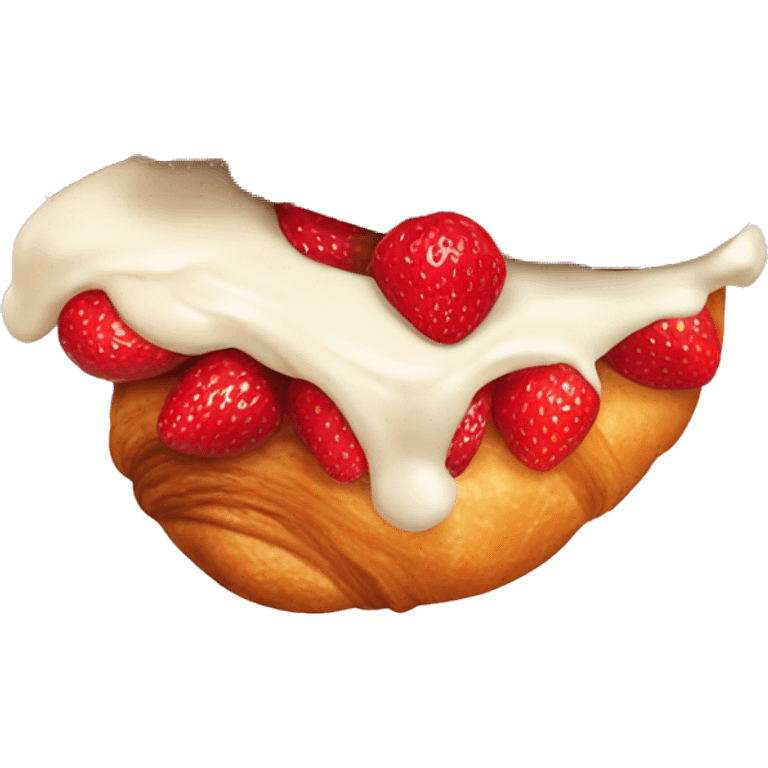 Croissant strawberry and cream emoji