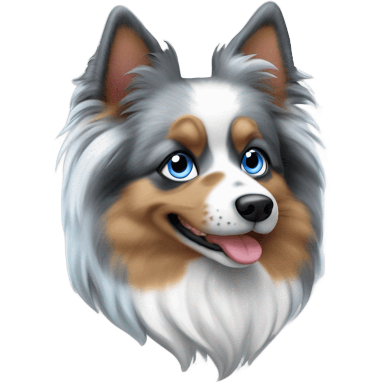 Blue Merle spitz nain with a One blue eye emoji