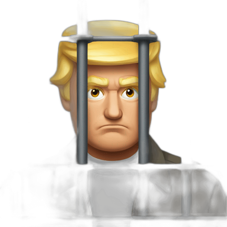 Donald trump in prison with his cell mate behind him emoji