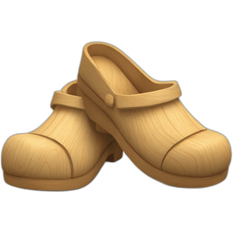 wooden shoes 3D character emoji