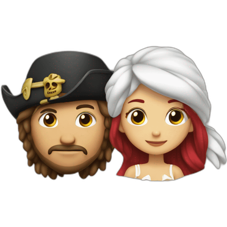 pirata y sirenita juntos emoji