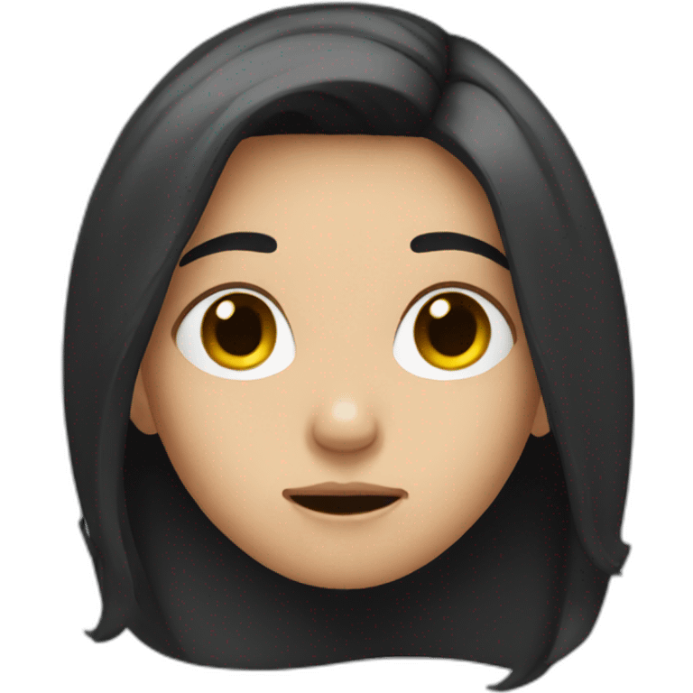 dark hair teen embarrassed emoji