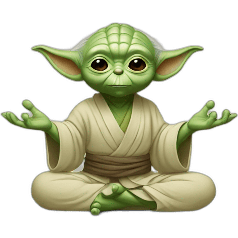 yoda doing yoga emoji