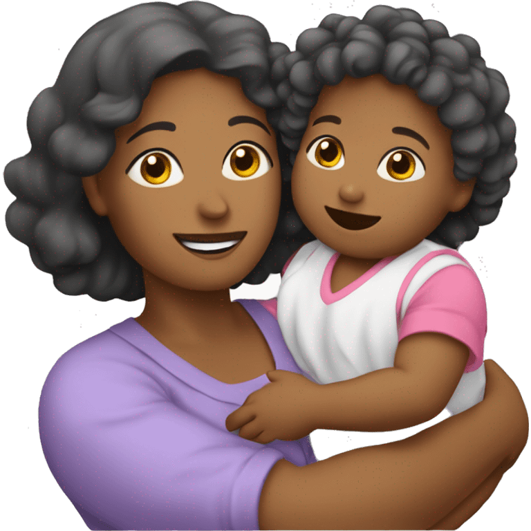 Mãe com bebê no colo emoji