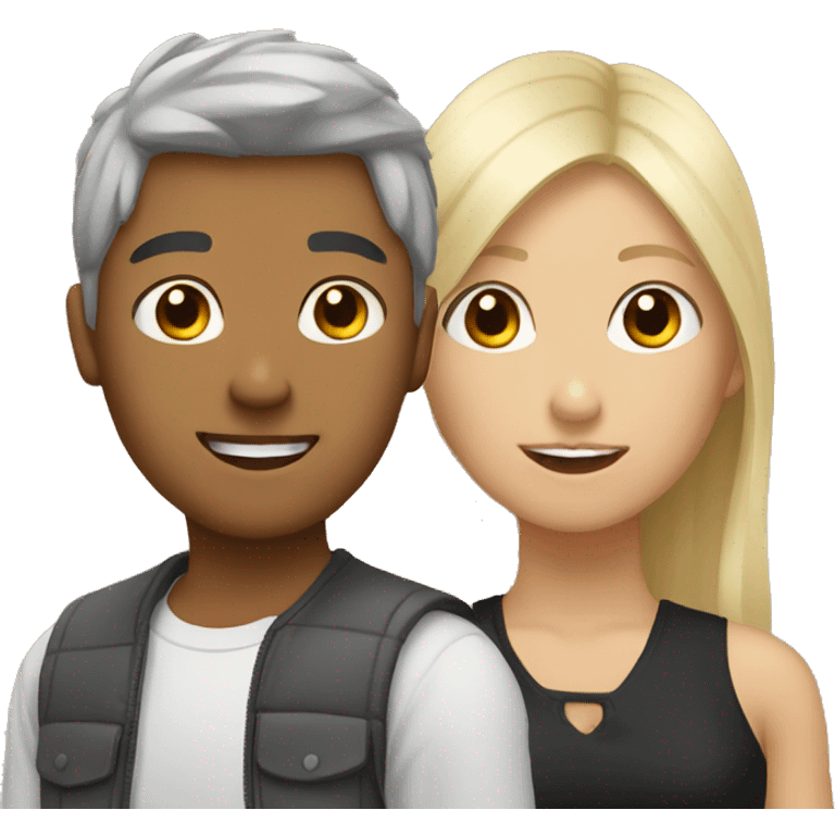 Asian and blonde friends emoji