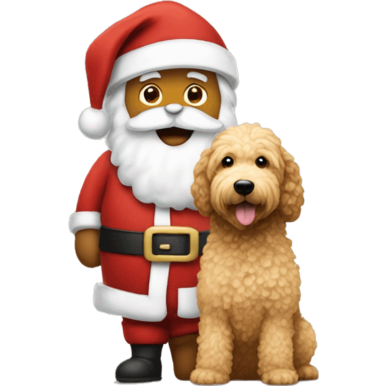 Santa with golden doodle emoji